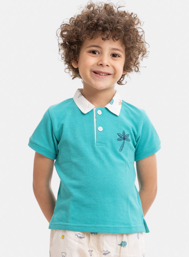 تي شيرت فيروزي للأولاد