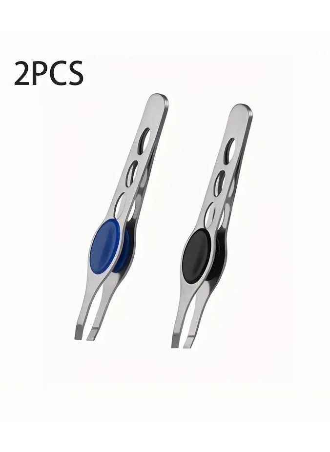 LANGMANNI - 2pcs stainless steel eyebrow clip, eyebrow pliers, beard hair removal clip, three-hole eyebrow trimming and beauty tool - Image 1