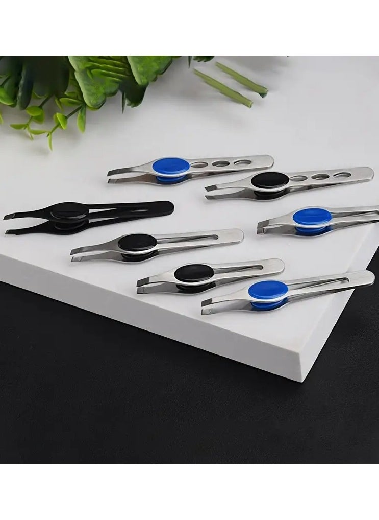 LANGMANNI - 2pcs stainless steel eyebrow clip, eyebrow pliers, beard hair removal clip, three-hole eyebrow trimming and beauty tool - Image 1