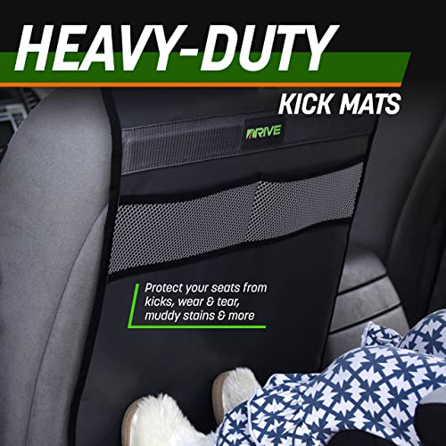 Drive Auto Products DRIVE - 2 Pack Car Seat Back Protectors, Reversible Kick Mats - Gray - Image 2
