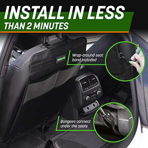Drive Auto Products DRIVE - 2 Pack Car Seat Back Protectors, Reversible Kick Mats - Gray - Image 5