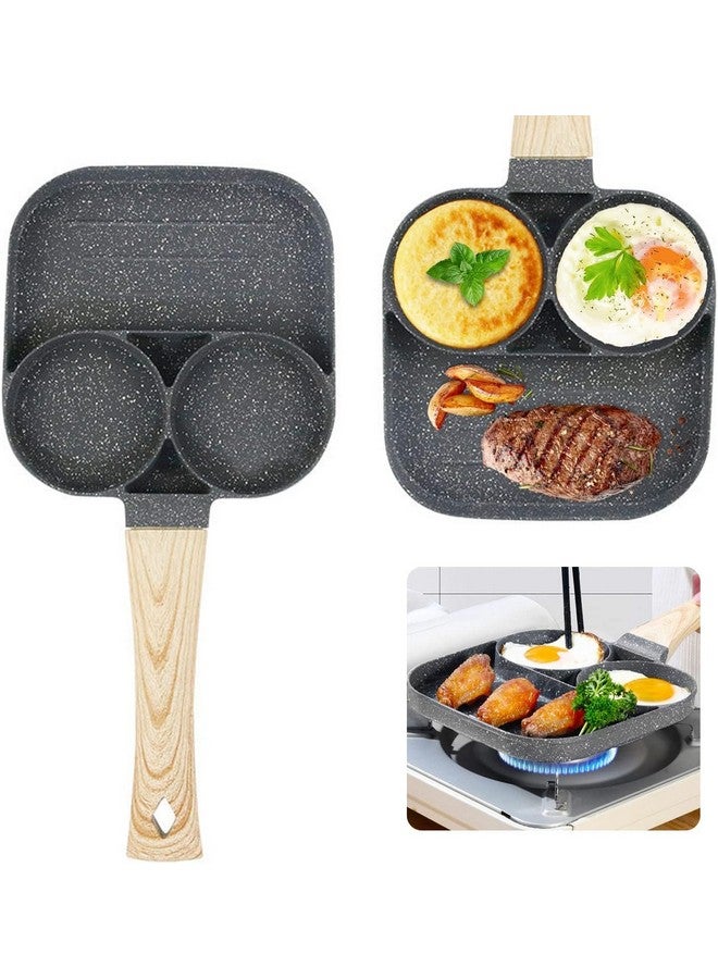 HaRvic Non Stick Egg Frying pan with Blocks Aluminium Fry pan for Cooking with Wooden Handle Egg Omelette pan Round with Detachable Handle (Grey) - Image 2