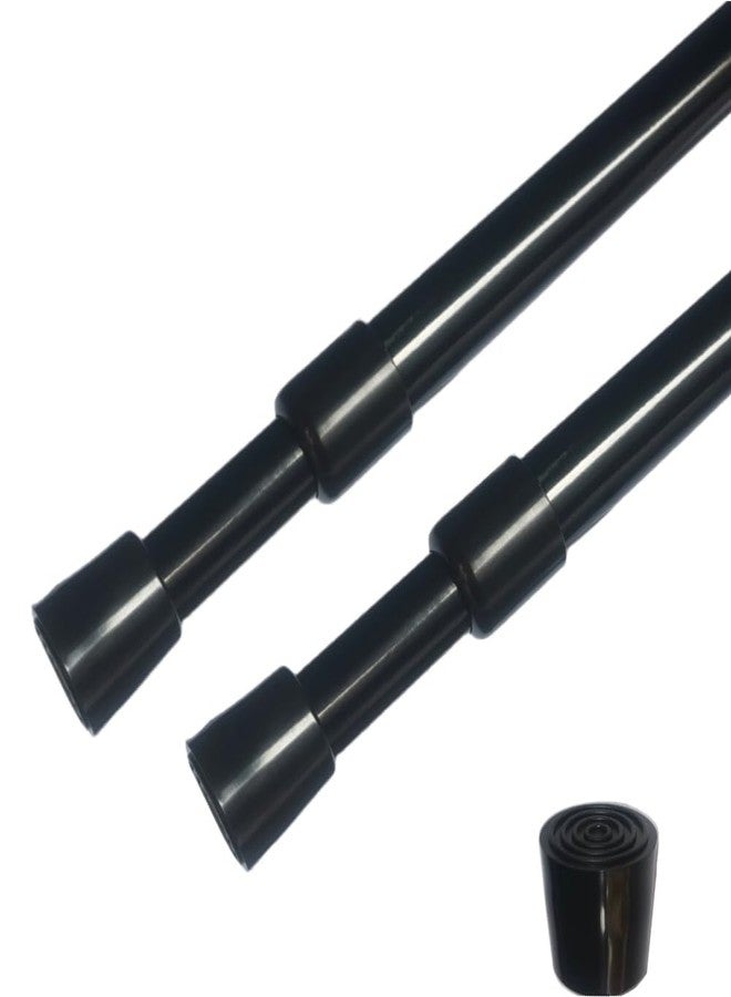 ave split Spring Tension Curtain Rod stretchable No need screw tool Single Rod shower Curtain Rod Closet Rod (29.5"-41.5"black 2pcs) - Image 1