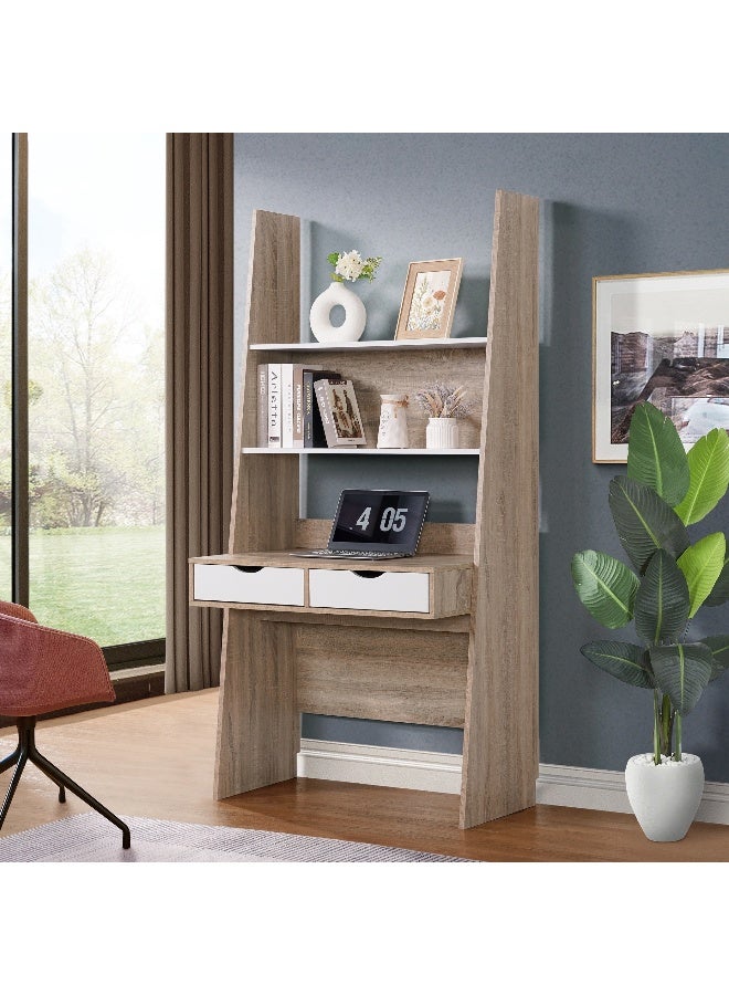 Home Box Melona Study Desk with Hutch for Home Office - Image 1