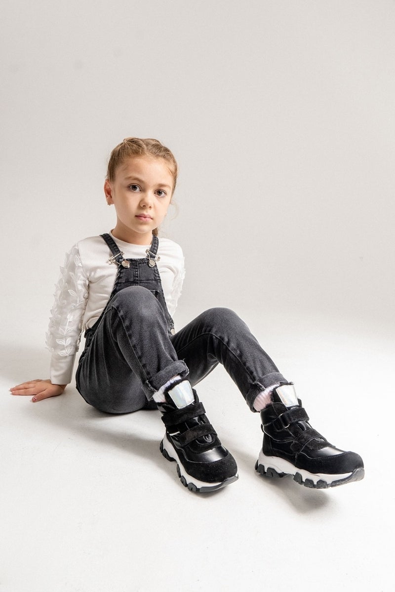 Mnpc Girl Black Leather Anatomical Casual Boots - Image 3