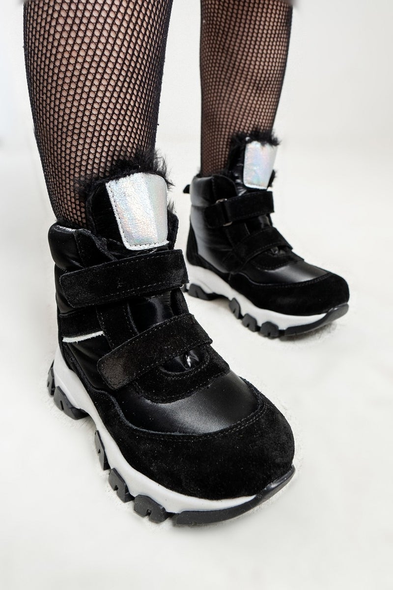Mnpc Girl Black Leather Anatomical Casual Boots - Image 4