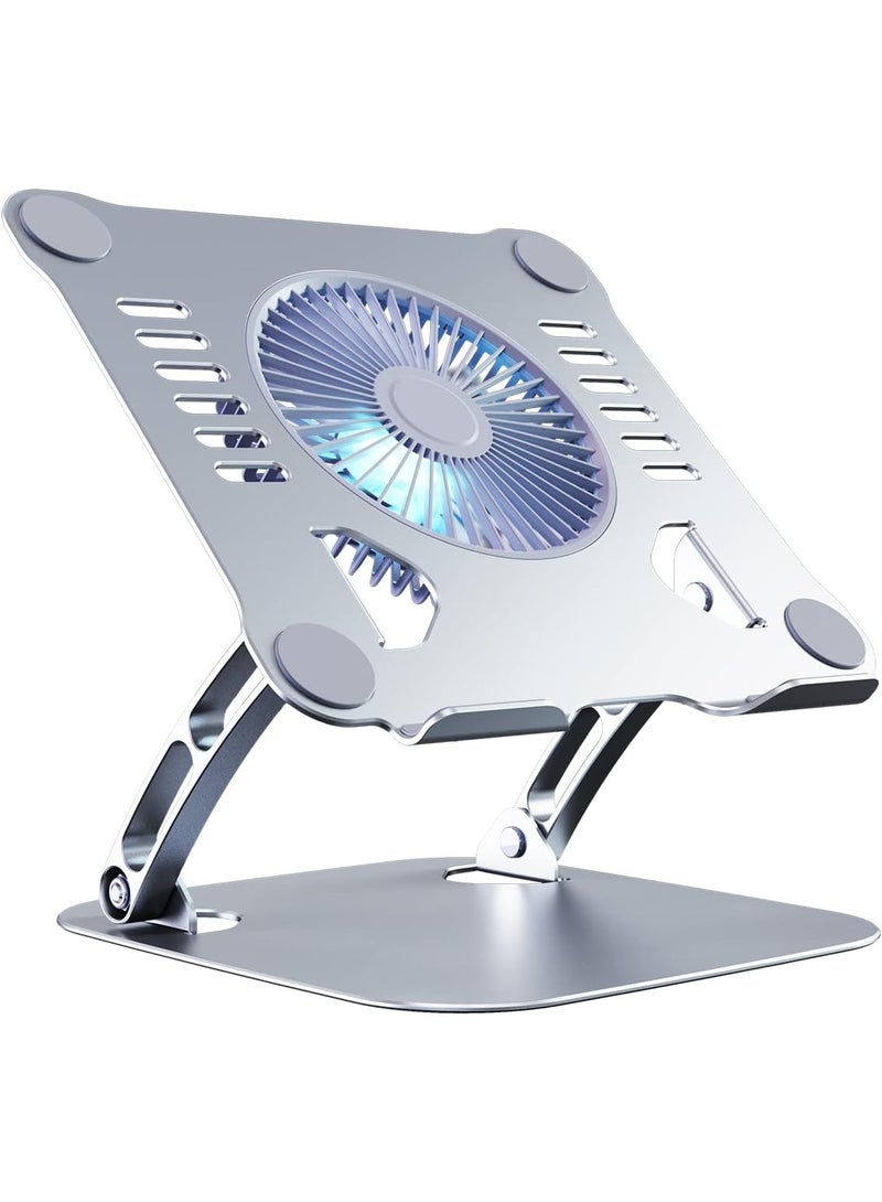 Laptop Cooling Stand with 3 Speed Fan, Adjustable Height Laptop Stand for Desk, Ergonimic Aluminum Laptop Cooling Pad for 10-15'' Notebook - Image 1