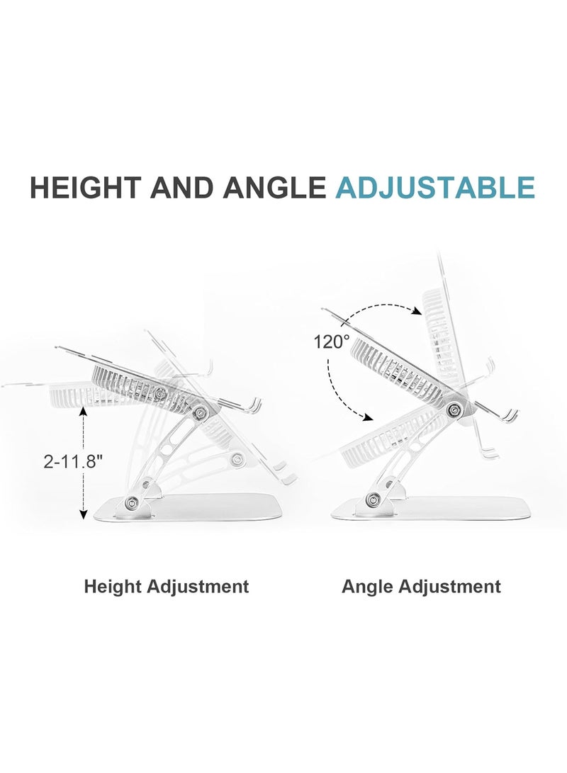 Laptop Cooling Stand with 3 Speed Fan, Adjustable Height Laptop Stand for Desk, Ergonimic Aluminum Laptop Cooling Pad for 10-15'' Notebook - Image 2