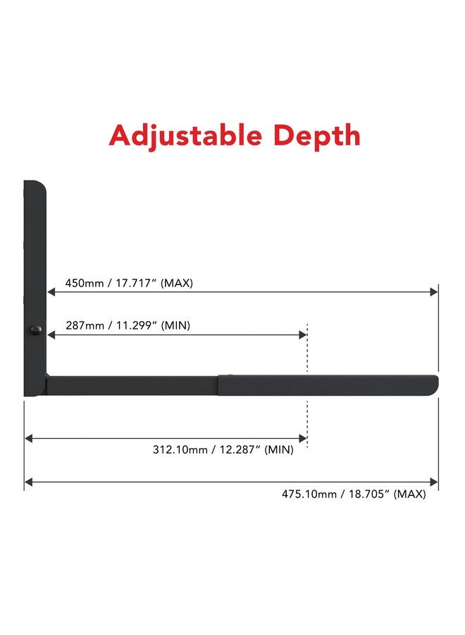 AVF EM60B-A Universal Wall-Mounted Microwave Brackets (Set of 2), Black - Image 3