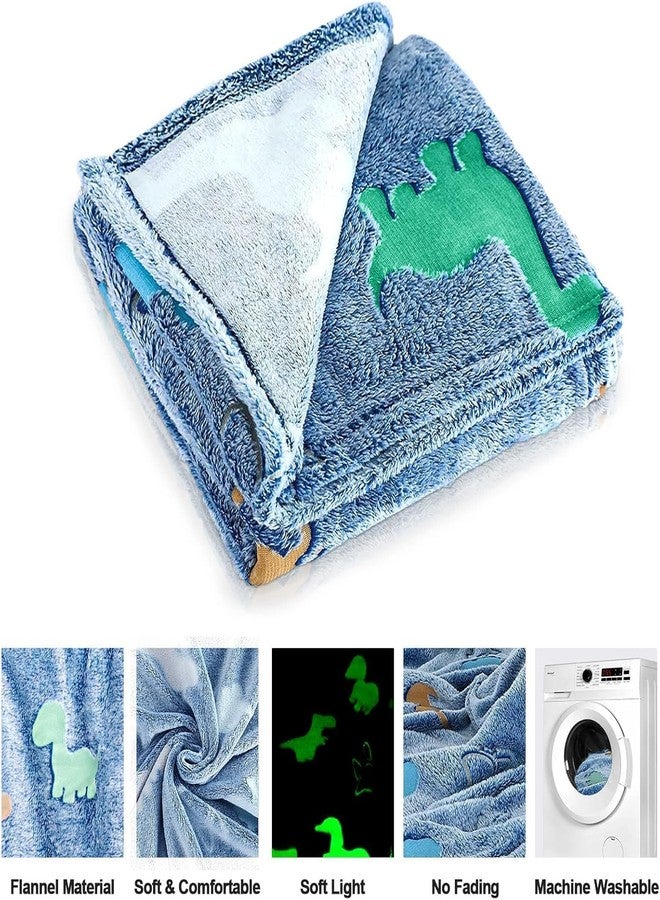 CUPEX Glow in The Dark Blanket for Kids, Gifts for Girls, Soft Kids Blankets for Christmas Birthday, Cozy & Warm All-Season Glow Blanket Ideal Gift for Boys & Girls (Blue Dinosaur) - Image 5
