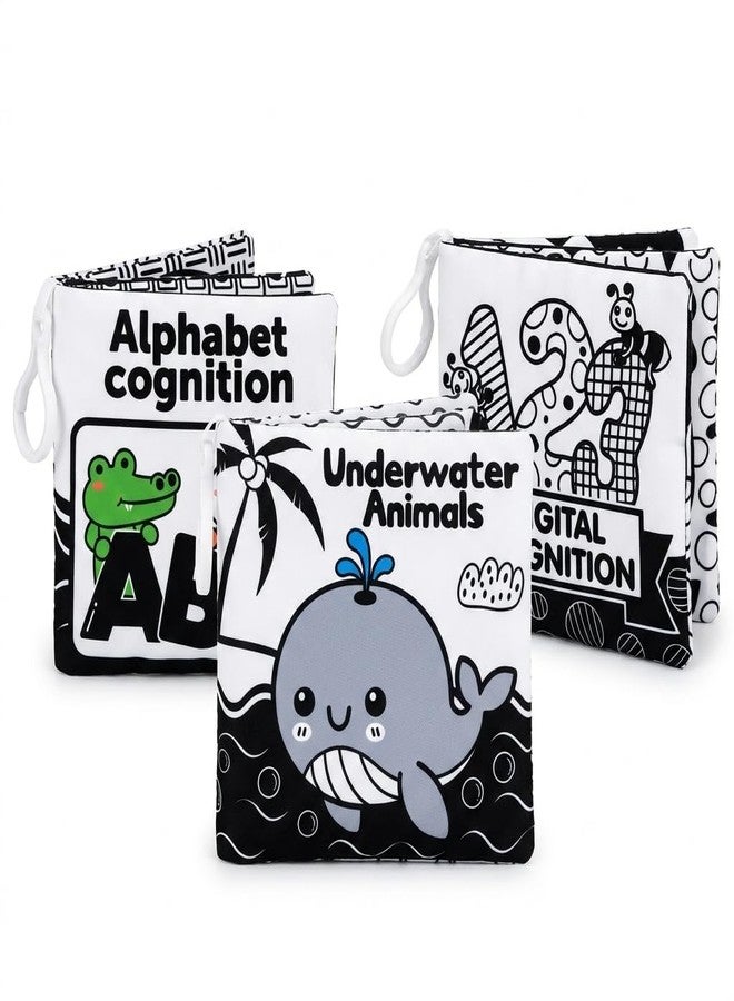 Tarkan High Contrast Crinkle Books for Infants and Baby, Black and White Sensory Development Toys, 3 Pack, 0 Months and Above - Image 1