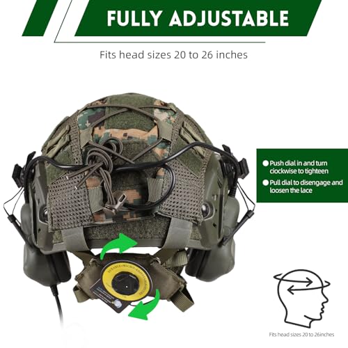 ClrfZebr Tactical Helmet with Headset,4in1 Upgraded Adjustable with Helmet Cover for Airsoft Cosplay Military Tactical Gear (Black) - Image 2