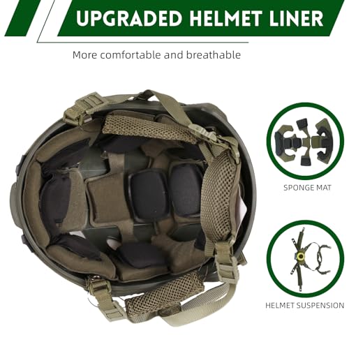 ClrfZebr Tactical Helmet with Headset,4in1 Upgraded Adjustable with Helmet Cover for Airsoft Cosplay Military Tactical Gear (Black) - Image 3
