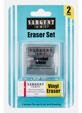 2 Piece Eraser Set, Blue