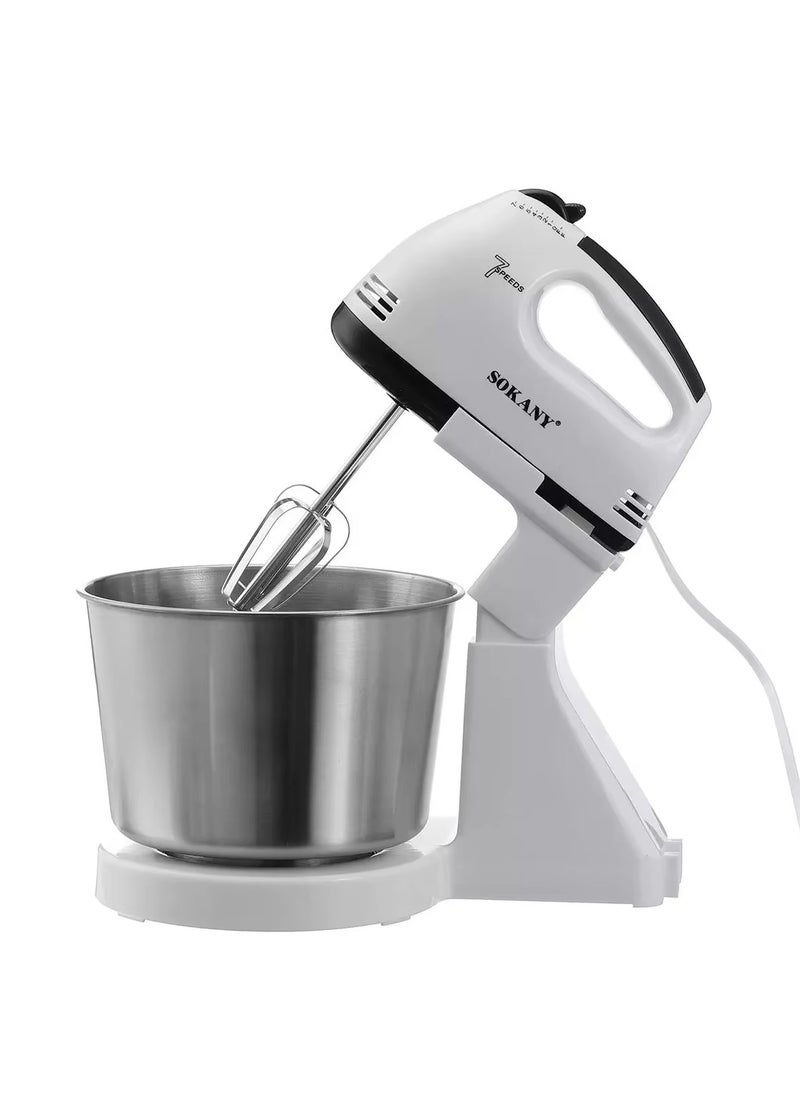 sokany Mini Stand Mixer Machine, 2L Stainless Steel Bowl, 7 Speed Settings, Professional Baking Results, Easy Mixing And Kneading, 2 L CX-6620 White  - Image 5