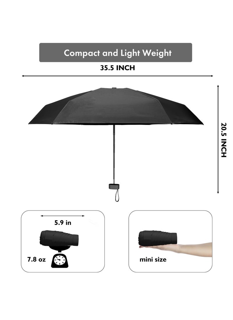 HIHILOOK Mini Travel Umbrella Purse with Case Compact, Lightweight, UV Umbrella UPF 50+ Sun Protection, Windproof Portable Parasol for Women, Men & Kids  - Image 3