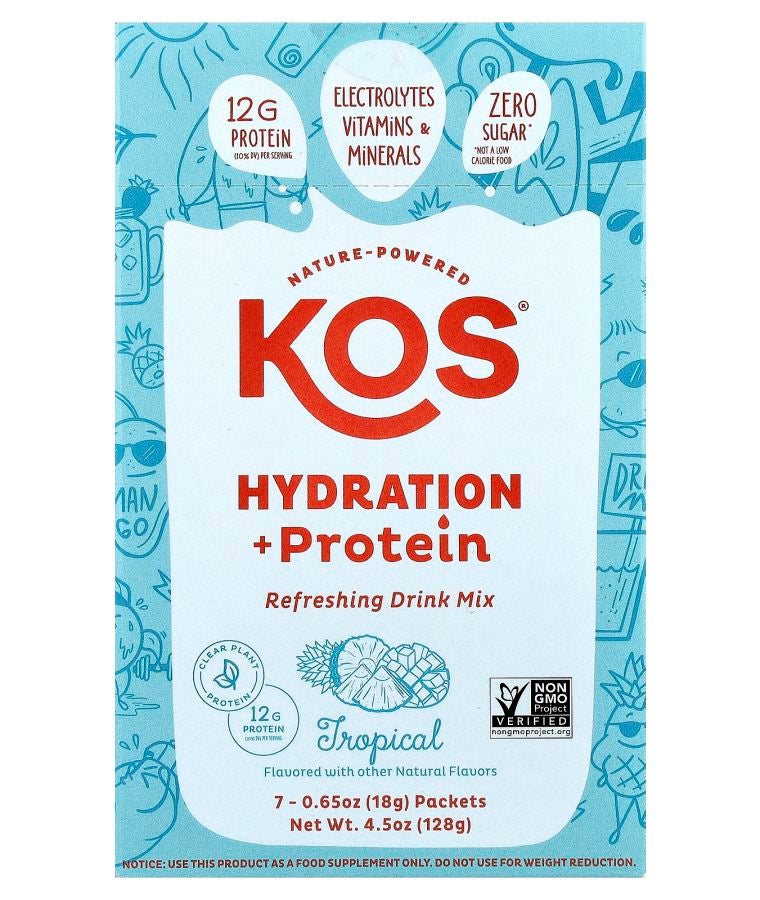Hydration + Protein Refreshing Drink Mix Tropical  7 Packets 0.65 oz (18 g) Each
