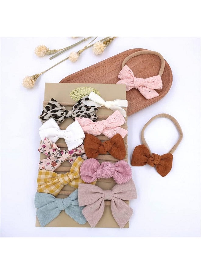 Sugarmelon Baby Nylon Headband With Bows For Newborn Toddler Hair Bow Elastic For Infant Baby Girls Kids Hairbands Accessories White Leopard Floral - Image 3