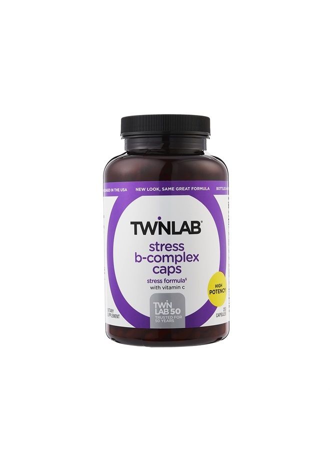 Twinlab Stress B-Complex Caps - Energy Support Supplement with Vitamin B12 and B6-250 Capsules - Image 1