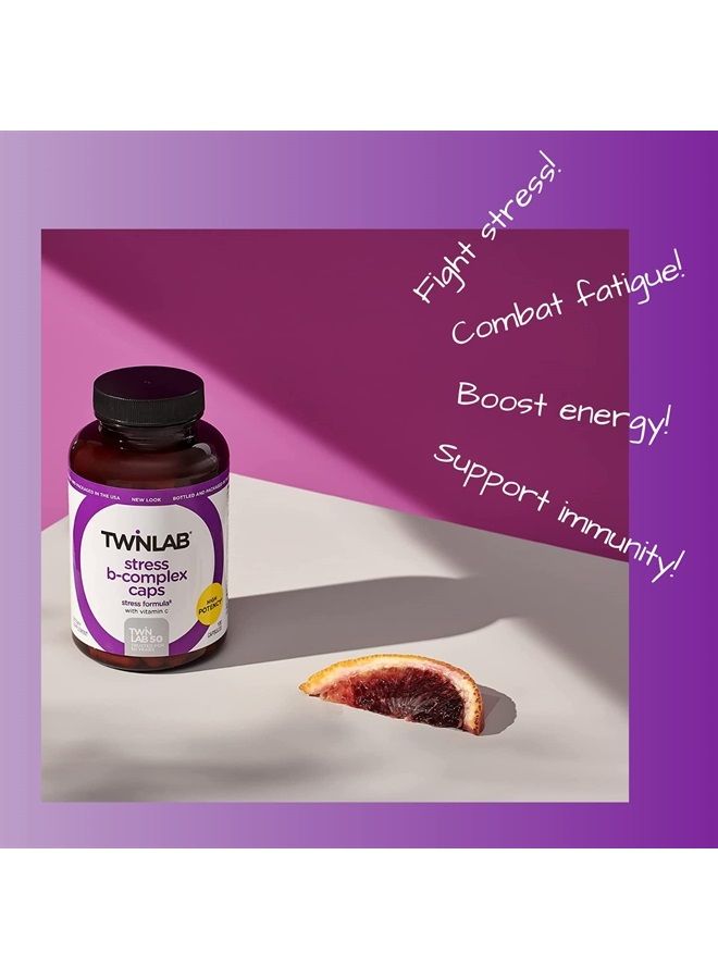 Twinlab Stress B-Complex Caps - Energy Support Supplement with Vitamin B12 and B6-250 Capsules - Image 3