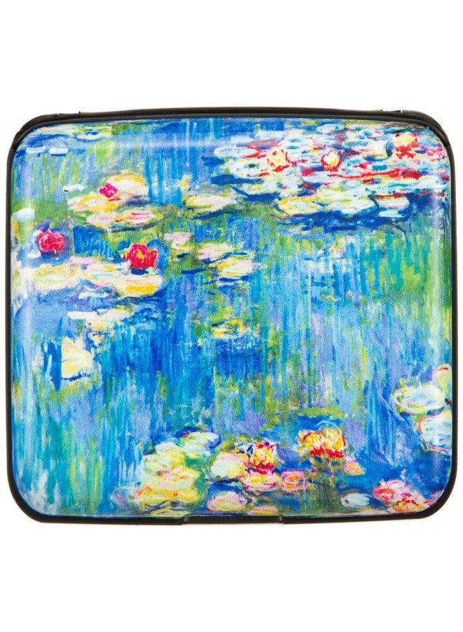Kaabao Credit Card Holder Small RFID Blocking Wallet Business Metal Slim Mini Aluminum Hard Case for Women Men Gift (Monet Water Lilies) - Image 1
