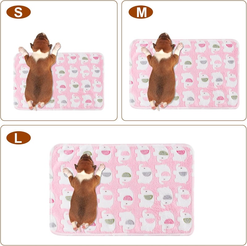 CADONO 1 Pack 3 Blankets Super Soft Fluffy Premium Fleece Pet Blanket Flannel Paw Printed Throw for Dog Puppy Cat (Large 41x31'', Pink, Yellow, Blue) - Image 2