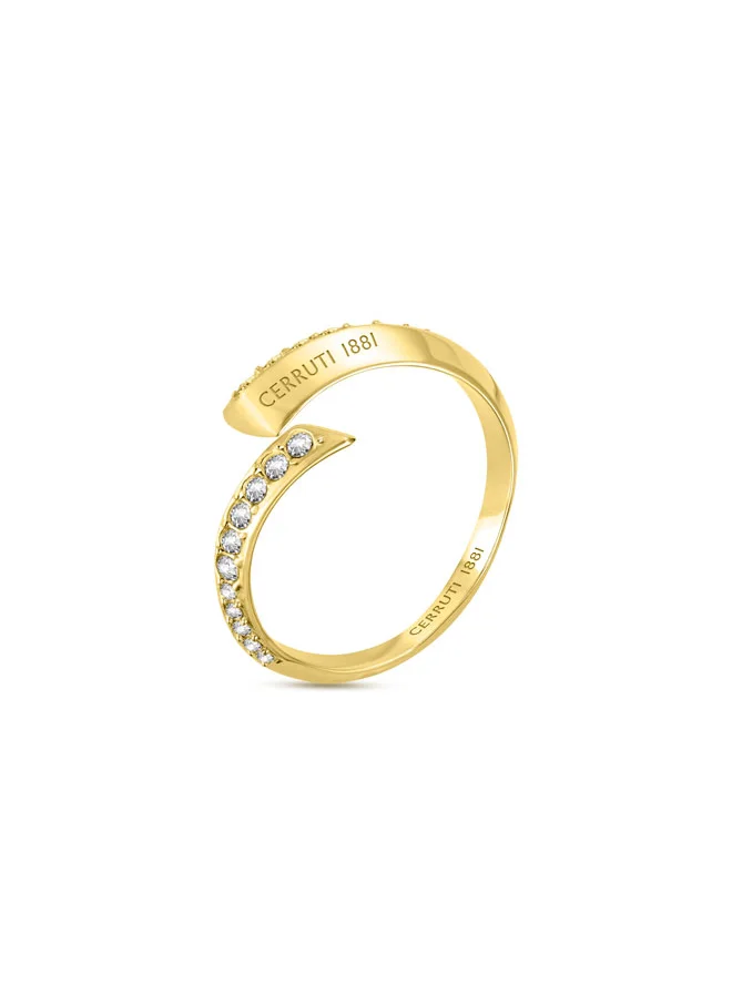 شيروتي 1881 Alessia Gold Plated Stainless Steel Swirl Ring for Women 54MM