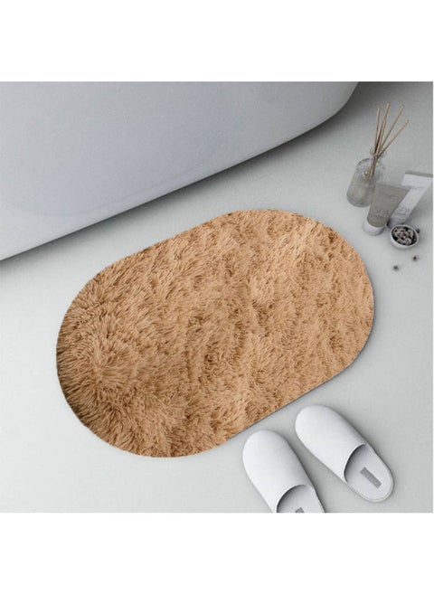 Trivago Carpet Single Bathroom Rug Plush Fleece Non-Slip Carpet Toilet Set Mink 60X100