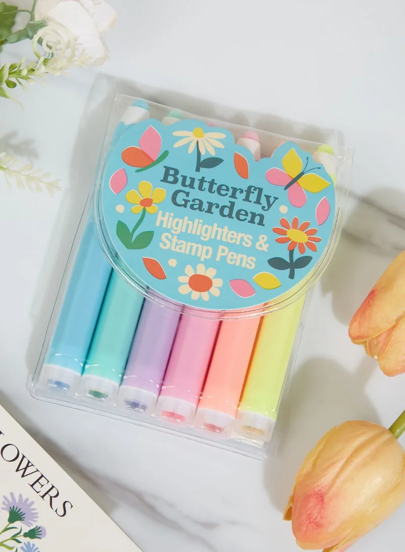 Rex London Butterfly Garden Highlighters & Stamp Pens