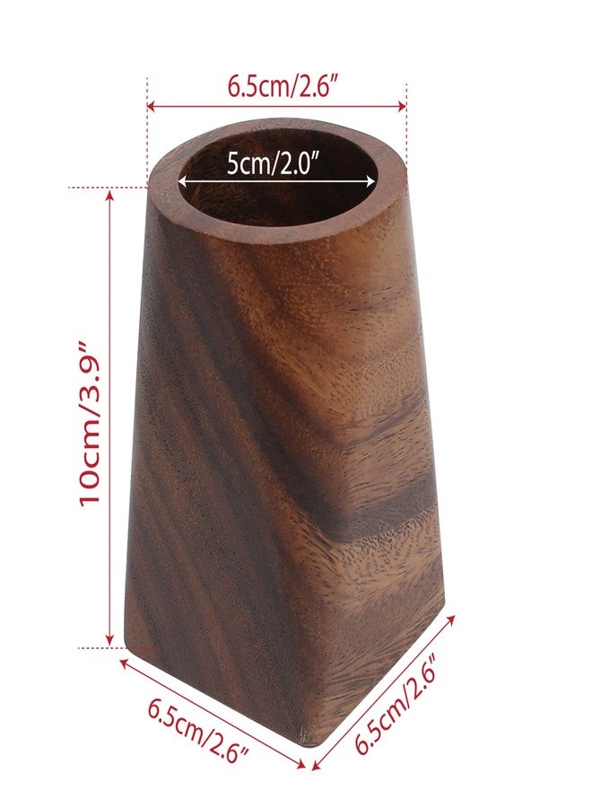Marsrut Wooden Pencil Holder, Walnut Wood Pen Cup, Desk Accessories, 4 Inch Organizer Caddy Stand, Vintage Rustic Box for Desktop, Men Supplies, Makeup Brushes, Stationery, Offices Decoration - Image 2