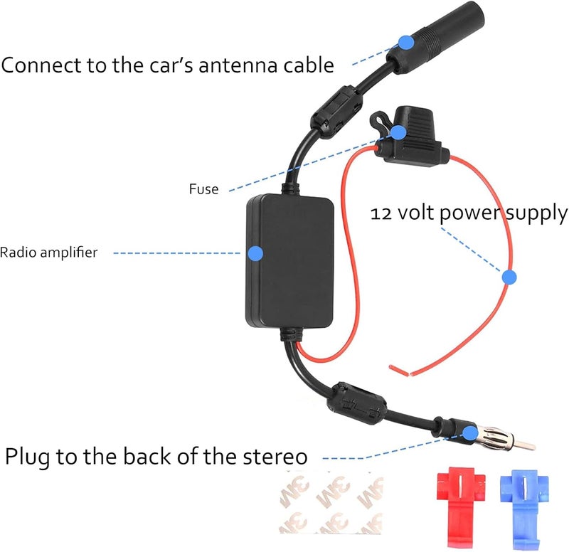 KSaAuto 12V Car Antenna Booster Stereo FM AM Radio Signal Amplifier for Vehicles - Image 2