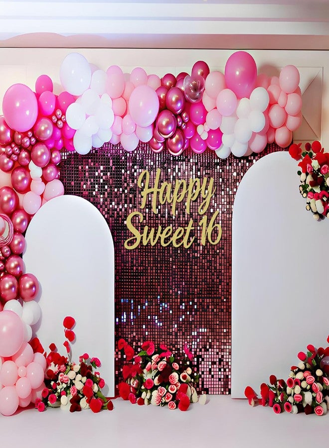 لافتة "عيد ميلاد سعيد 16" من ماسترون للخلفية، لافتة من اللباد لحفلة عيد الميلاد السادس عشر للنساء والفتيات، زينة حفلة عيد ميلاد عيد الميلاد السادس عشر، قوس بالونات، خلفية، دعامة تصوير جدارية (ذهبي لامع) - Image 4