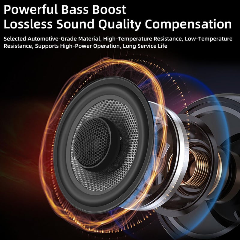WDiYA Upgrade 4-Inch Car Coaxial Speakers â€“ 2-Way Full Range Stereo, 300W Peak Power, Carbon Fiber Cone, 4 Ohm, High Fidelity Audio for Surround Sound â€“ Professional High-End Auto Audio System - Image 5