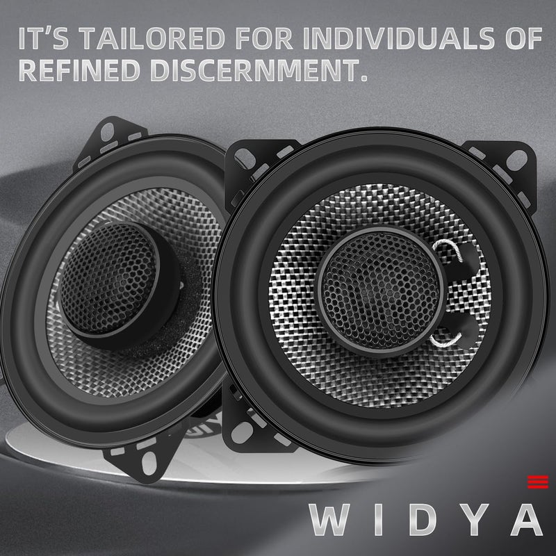 WDiYA Upgrade 4-Inch Car Coaxial Speakers â€“ 2-Way Full Range Stereo, 300W Peak Power, Carbon Fiber Cone, 4 Ohm, High Fidelity Audio for Surround Sound â€“ Professional High-End Auto Audio System - Image 4