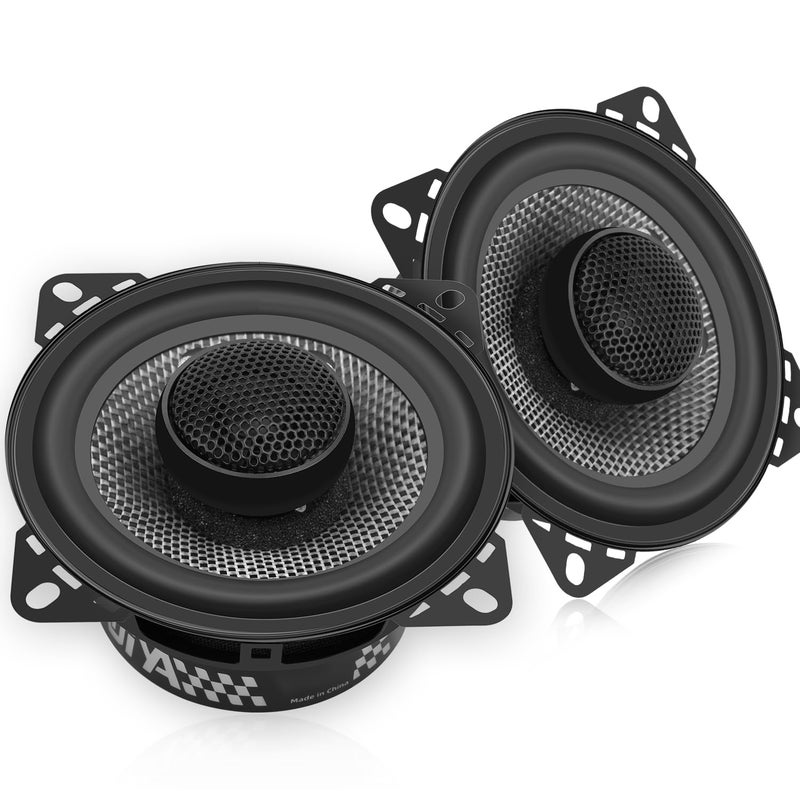 WDiYA Upgrade 4-Inch Car Coaxial Speakers â€“ 2-Way Full Range Stereo, 300W Peak Power, Carbon Fiber Cone, 4 Ohm, High Fidelity Audio for Surround Sound â€“ Professional High-End Auto Audio System - Image 1