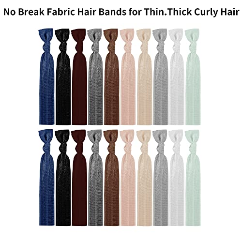 79Style Elastic Fabric Hair Accessories for Women 125 Knotted Ribbon Ponytail Holders No Break Cloth Hair Bands No Damage Yoga Hair Ties Bulk and Scrunchies 125 Pieces 10 Neutral Colors - Image 5