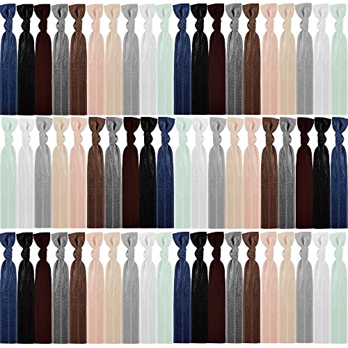 79Style Elastic Fabric Hair Accessories for Women 125 Knotted Ribbon Ponytail Holders No Break Cloth Hair Bands No Damage Yoga Hair Ties Bulk and Scrunchies 125 Pieces 10 Neutral Colors - Image 2