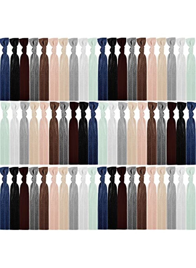 79Style Elastic Fabric Hair Accessories for Women 125 Knotted Ribbon Ponytail Holders No Break Cloth Hair Bands No Damage Yoga Hair Ties Bulk and Scrunchies 125 Pieces 10 Neutral Colors - Image 1