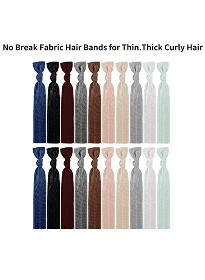 79Style Elastic Fabric Hair Accessories for Women 125 Knotted Ribbon Ponytail Holders No Break Cloth Hair Bands No Damage Yoga Hair Ties Bulk and Scrunchies 125 Pieces 10 Neutral Colors - Image 4