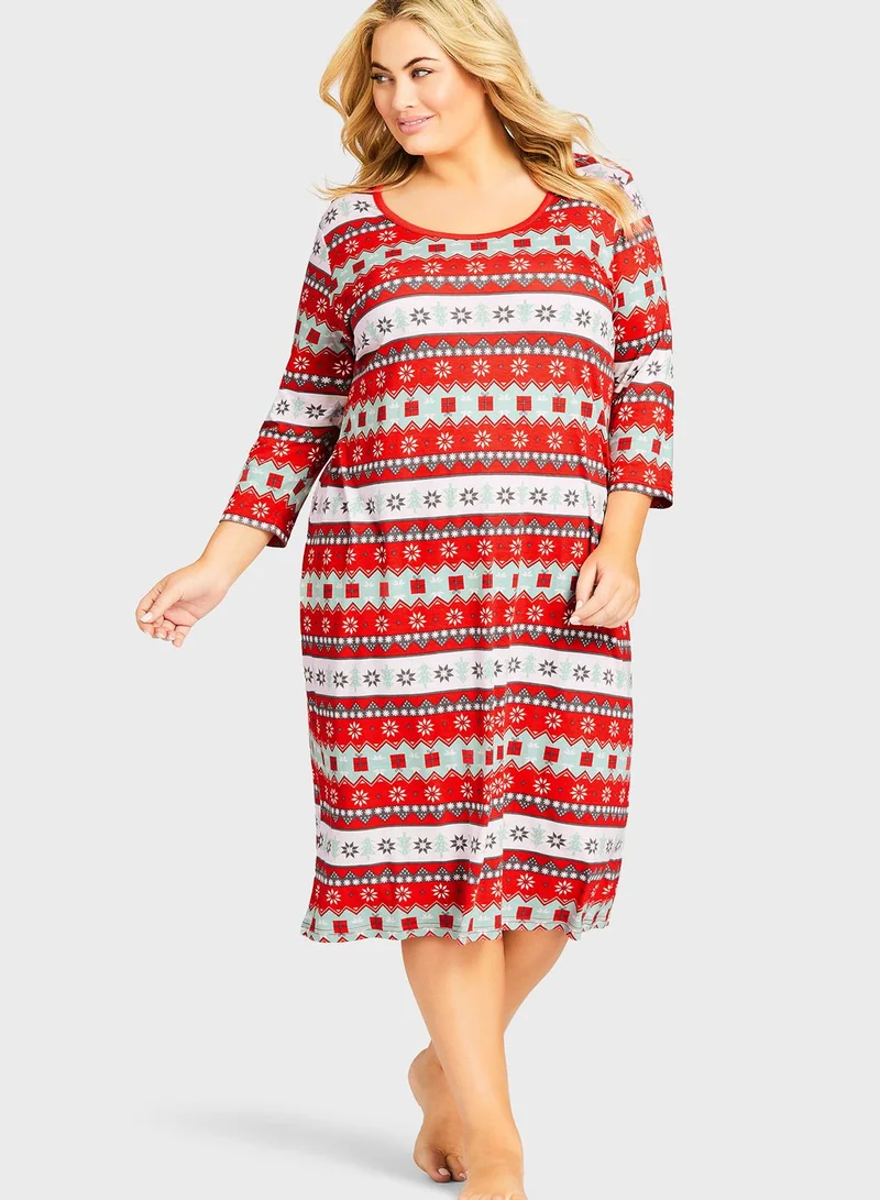 city chic Striped Sleep Shirt