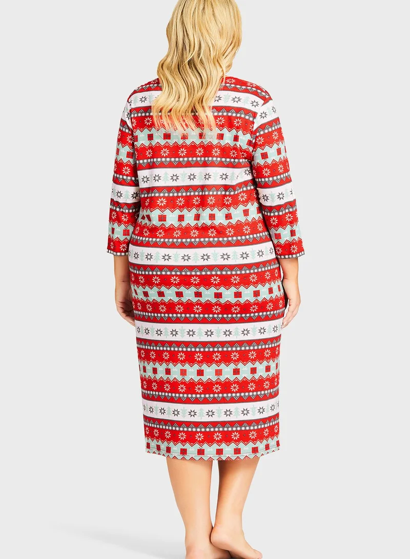 city chic Striped Sleep Shirt