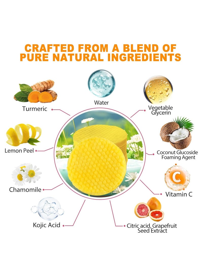 Nigwedete 60 PCS Turmeric Kojic Acid Pads with VC and Vitamin B5, Kojic Acid and Turmeric Cleansing Pads Balance the Skin's Oils, Remove Unwanted Exfoliation and Dirt From the Body's Skin