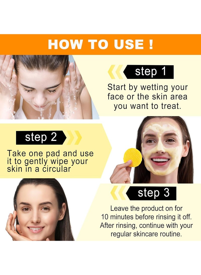 Nigwedete 60 PCS Turmeric Kojic Acid Pads with VC and Vitamin B5, Kojic Acid and Turmeric Cleansing Pads Balance the Skin's Oils, Remove Unwanted Exfoliation and Dirt From the Body's Skin