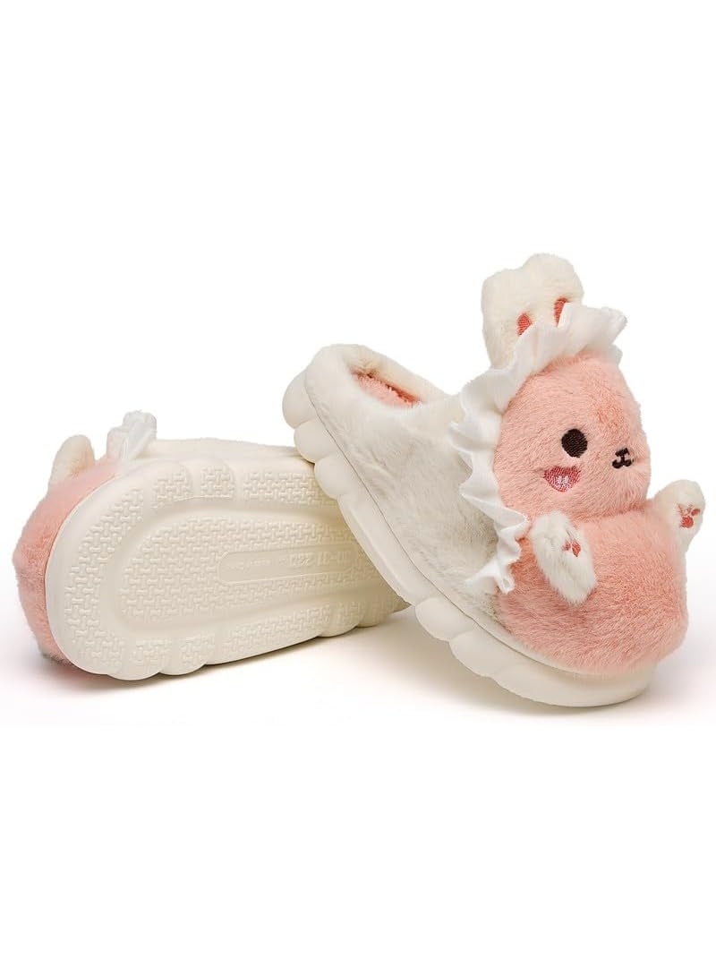 Lucky Kids نعال شتوية محظوظة للأطفال بتصميم أرنب جذاب أحذية دافئة ناعمة مريحة للمنزل نعال فخمة للأطفال - Image 1