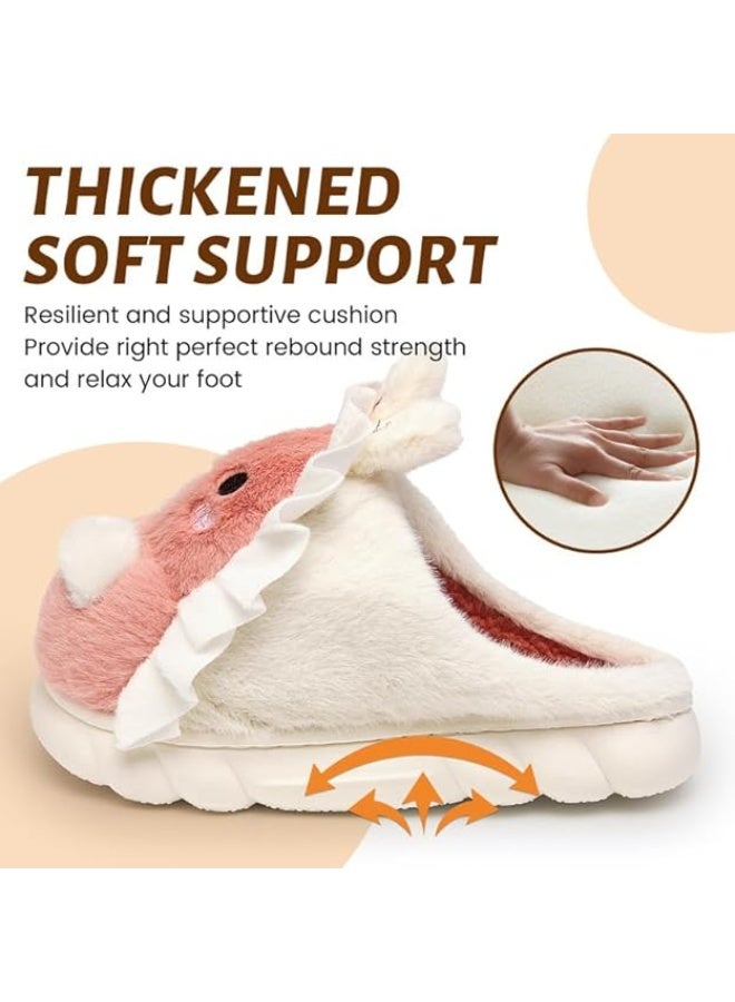 Lucky Kids نعال شتوية محظوظة للأطفال بتصميم أرنب جذاب أحذية دافئة ناعمة مريحة للمنزل نعال فخمة للأطفال - Image 3