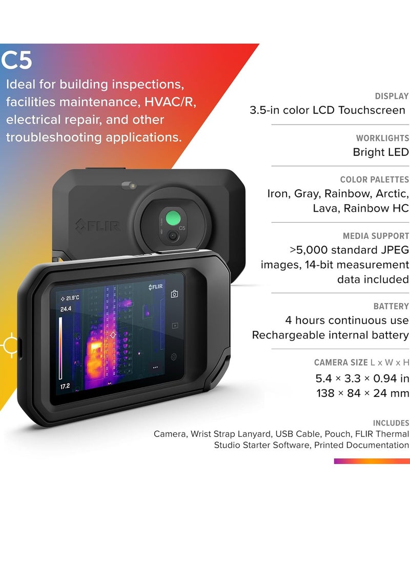 C5 Thermal Imaging Camera with WiFi - Handheld, High Resolution