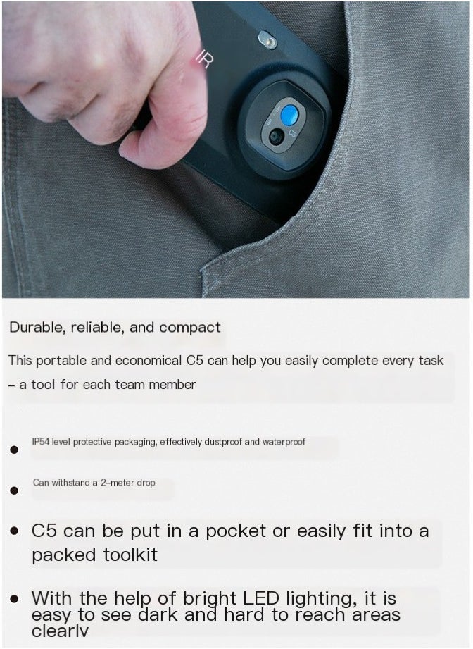 C5 Thermal Imaging Camera with WiFi - Handheld, High Resolution