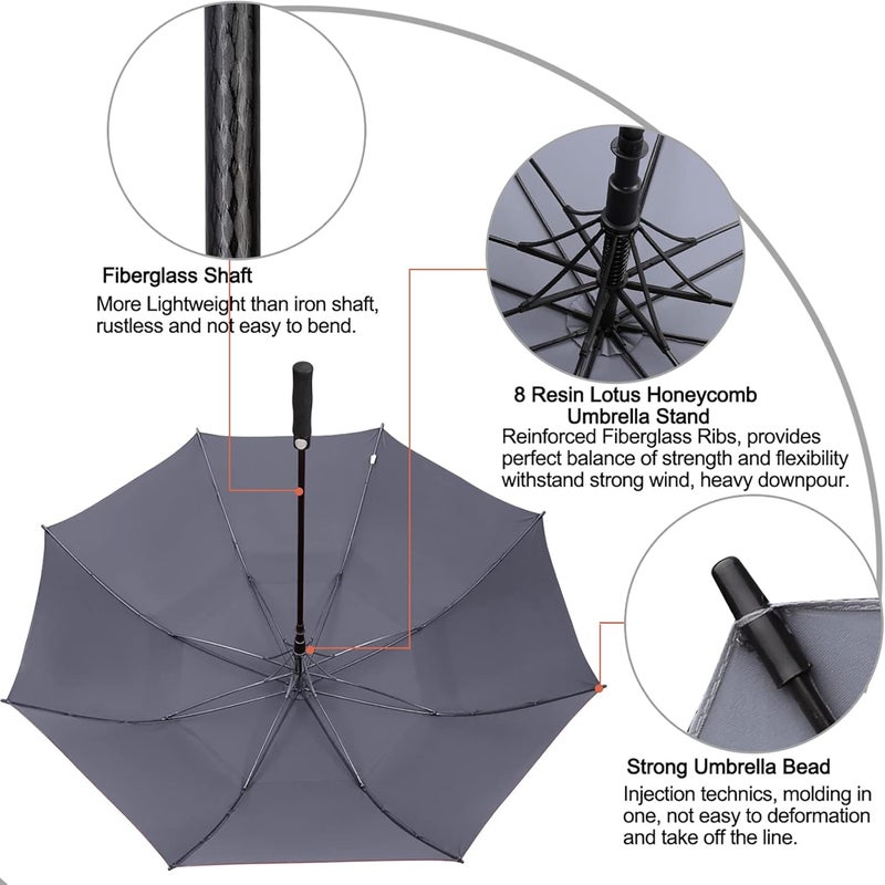 G4Free 47/54/62/68 Inch Golf Umbrella Auto Open Windproof Umbrella Double Canopy - Image 4