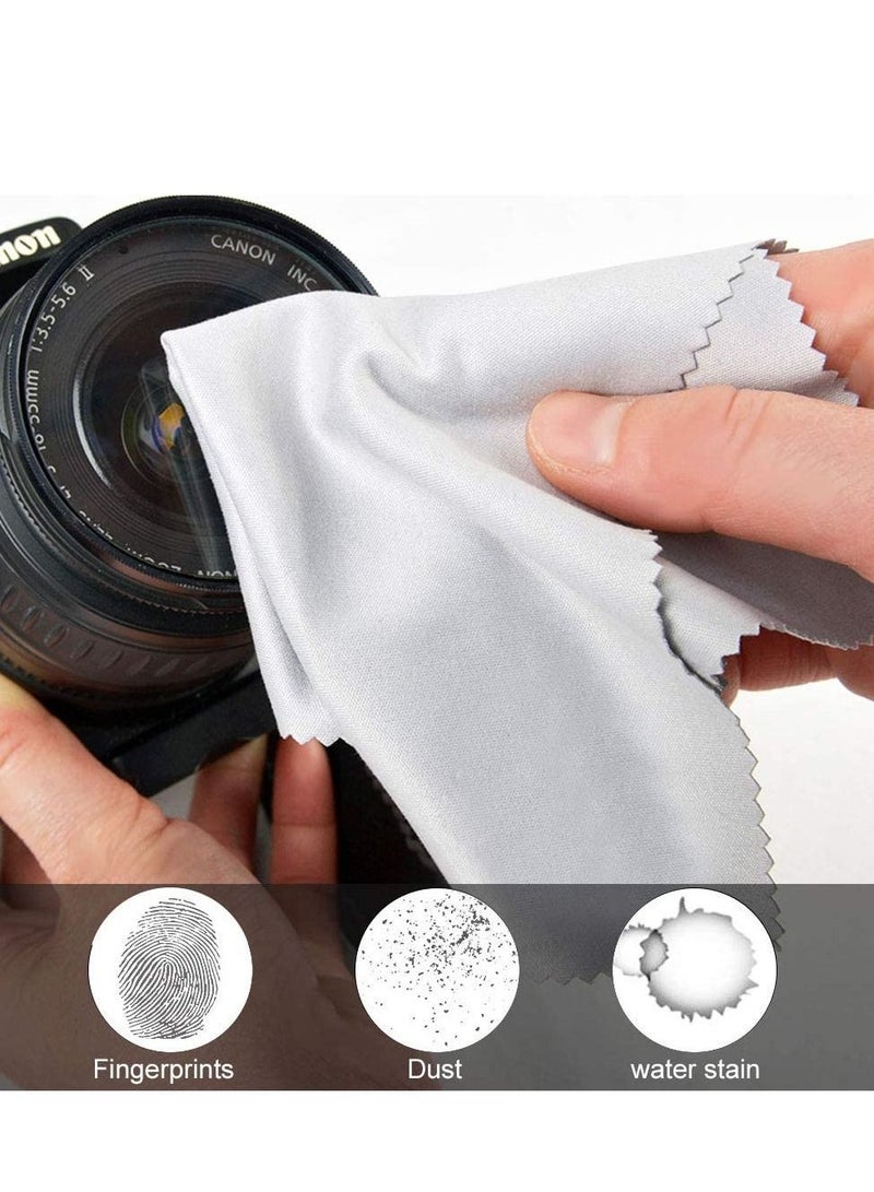 Microfiber Cleaning Cloth Glasses Lint Free Polishing for LCD Screens Lenses Camera Cell Phone Tablets, Black Grey 20Pcs - Image 2