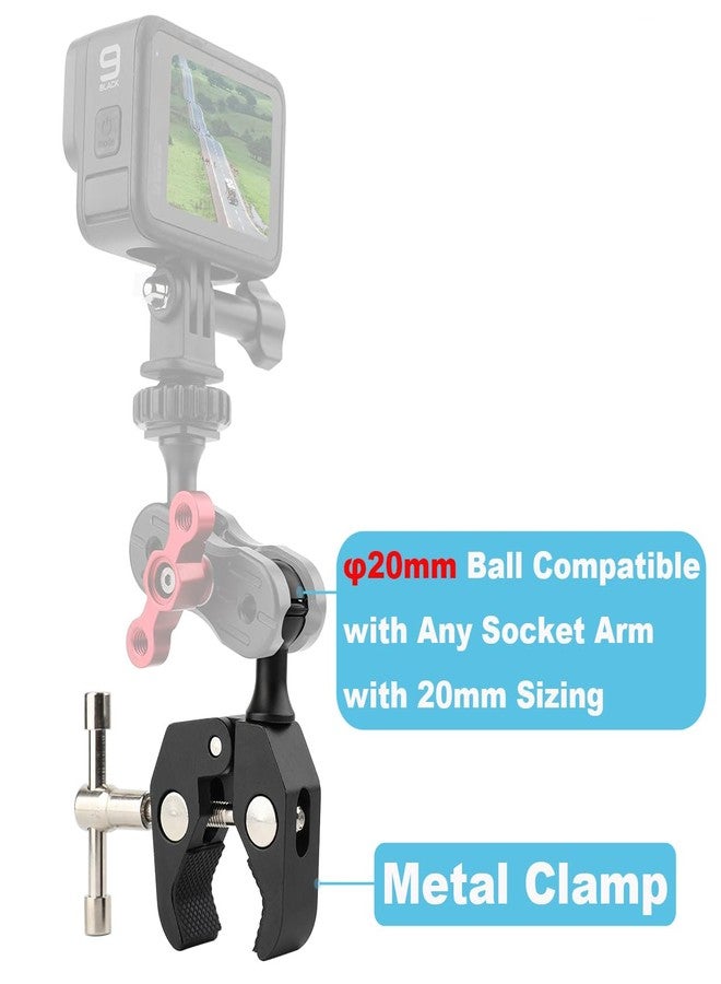 Rigdance Super Clamp Mount with 20mm Ball for Off-Road Vehicle A-Pillar Grab Handle, Truck Bus Handle Bar, Compatible with Bulletpoint Mounting Solutions - Image 2